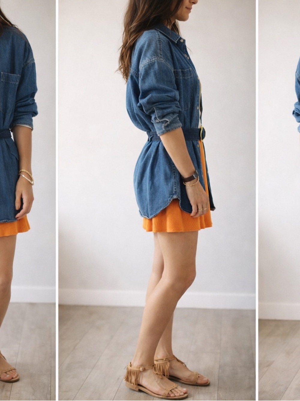 Reformation Orange A-Line Skirt